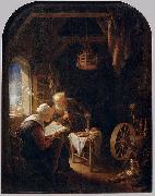 Gerard Dou Reading the Bible Sweden oil painting artist